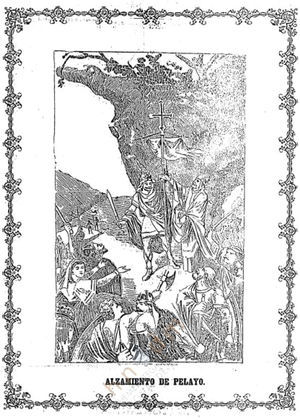 Alzamiento de Don Pelayo, reproducido por El Correo Español, el 8 de septiembre de 1894, 1895 y 1896.