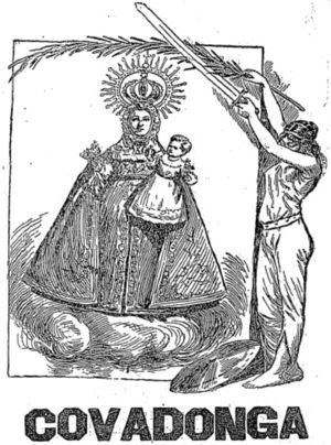 Virgen de Covadonga como símbolo militar. El Correo Español, México, 8 de septiembre de 1898.