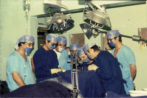 Cirugía de trasplante en 1969.