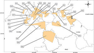 Homogeneous sub-regions according to the rainfall anomalies expressed by the SPI, which have an RS.