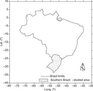 Annual rainfall distribution in southern Brazil.