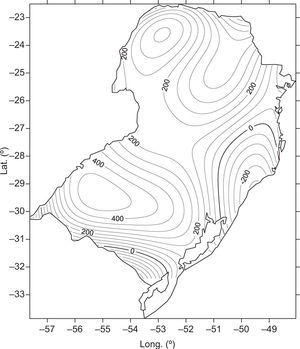 Spatial anomalies of rainfall in 1982.