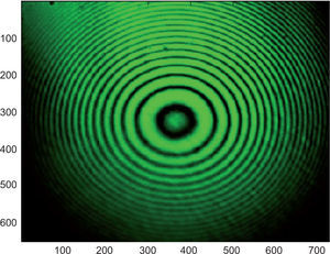 Unperturbed interference pattern.