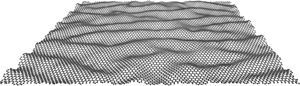 Representación conceptual de una hoja de grafeno. (tomado de http://chaos.utexas.edu/people/faculty/michael-p-marder/rippling-of-graphene)