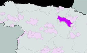 Localización de la zona de la Rioja en el mapa de España. La Denominación de Origen proviene de tres provincias españolas: La Rioja, Álava y Navarra.