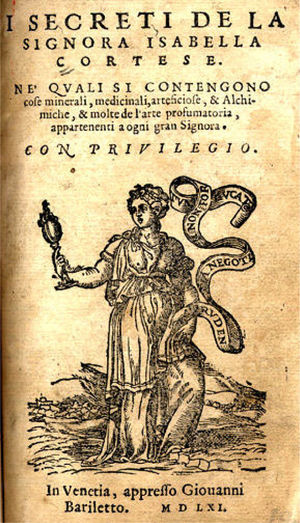 Edición de libro de Isabella Cortese de 1561.