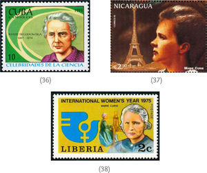 Sellos postales, Marie Curie, una mujer de Ciencia y Sociedad.