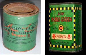 El verde de París se utilizó en la fabricación de pinturas hasta el siglo 20. (Imágenes tomadas de http://janeaustensworld.wordpress.com/tag/poisonous-green/)