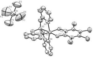 Estructura cristalina del compuesto [Fe(TCC)(TPA)]SbF6