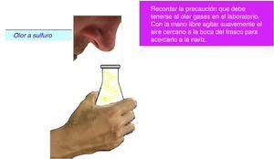 Pantalla en que se indica la detección de olor.