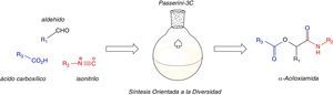 Reacción de Passerini como aplicación de síntesis orientada a la diversidad.
