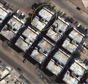 Detection and analysis of instance 1454, representing a house-room in the object class manzana20_ utm of cartographic sheet Fl4A8d at 20k.