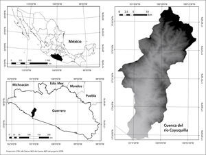Localización de la cuenca del río Coyuquilla, Guerrero, México.