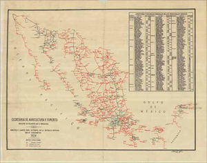 Mapa de los caminos para automóvil de la República Mexicana, 1934.
