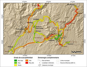 Susceptibilidad a PRM en la red carretera de la Sierra Nororiental de Puebla con base en analisis multicriterio.