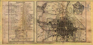 Mapa de la Ciudad de México, de 1791, encartado en la guía de forasteros de 1792 y 1793
