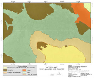 Mapa de Geoformas de Tuxtla Gutiérrez.