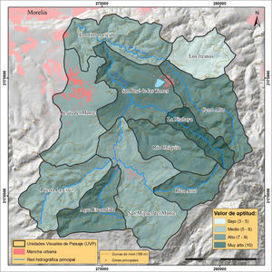 Mapa de aptitud del paisaje con fines proteccionistas de la cuenca del río Chiquito (elaboración propia). Map of overall aptitude landscape of Chiquito river basin.