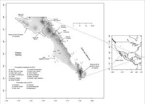 Área de estudio y sitios de referencia.