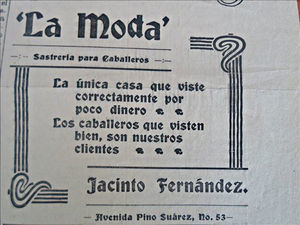 Publicidad para caballeros (El Heraldo, 11/08/1920, p.4).