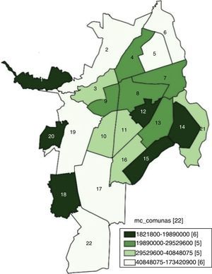 Mean appraisal of plot of land per commune (MAPC) 2012.