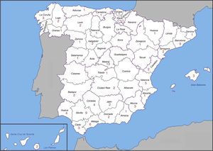 Distribución por provincias de los hospitales que responden a la encuesta.