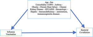 Diagram acyclic graph (DAG). COPD: chronic obstructive pulmonary disease; BMI: body mass index, HIV/AIDS: human immunodeficiency virus/acquired immunodeficiency syndrome.