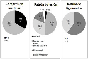 Frecuencia de las diferentes alteraciones objetivadas en la RM.