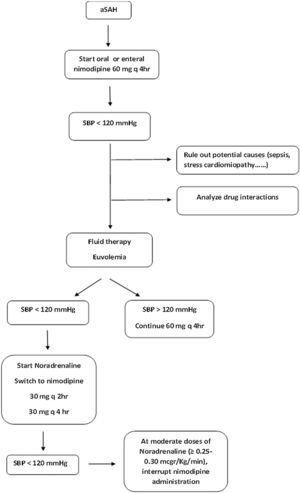 Algorithm management in oral/enteral nimodipine induced hypotension.