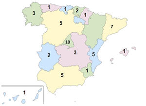 Número de centros participantes por comunidad autónoma.
