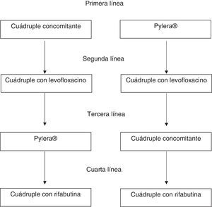 Esquema de los tratamientos recomendados.