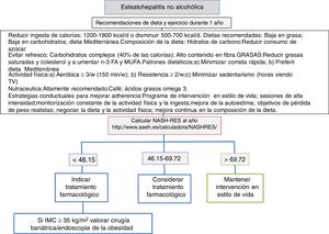 Recomendaciones de manejo práctico de la EHNA mediante cambios en el estilo de vida.
