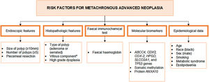 Summary of the different risk factors for metachronous advanced neoplasia. aThe presence of villous component is a controversial risk factor.