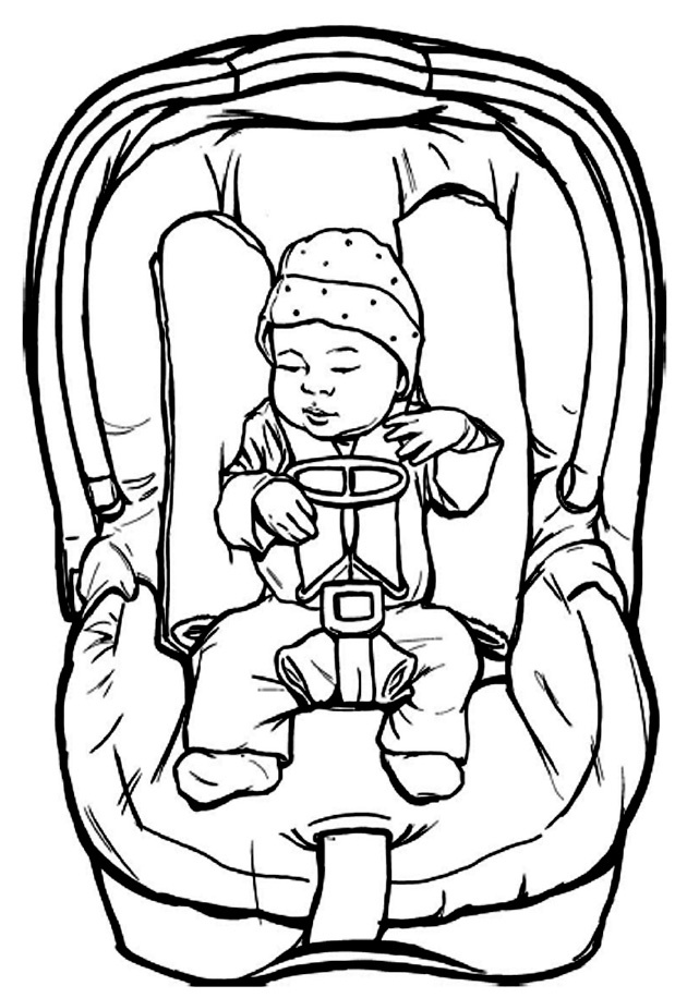 Ilustración de un asiento de seguridad solo para bebés - Mayo Clinic