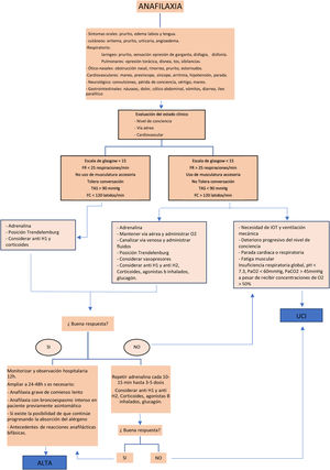 Algoritmo de tratamiento de la reacción anafiláctica o anafilactoide.