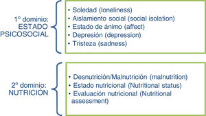 Dominios temáticos de la búsqueda bibliográfica con sus respectivos DeCS y MeSH.