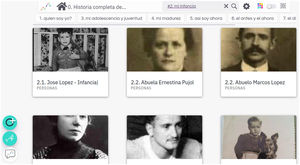 Ejemplo de vista de recuerdos de personas, intereses y memorias de NeuralActions.