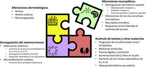 Potenciales factores etiopatogénicos implicados en el prurito asociado a la enfermedad renal crónica.