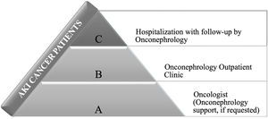 Follow-up of AKI cancer patients in a comprehensive cancer center. AKI, acute kidney injury.