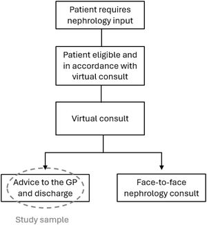 Clinical flow-chart of patient evaluation via virtual consult.