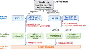 Drug therapy for metabolic control in patients with T2D and CKD.