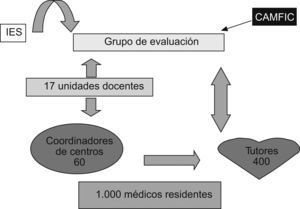 Estrategia de implantación. CAMFIC: Societat Catalana de Medicina Familiar i Comunitària; IES: Institut d