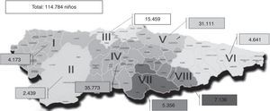 Población infantil en Asturias en 2011.