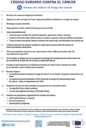 Código Europeo contra el Cáncer (cuarta edición)1.
