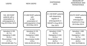 Flowchart of patients included in the study. NVAF: non-valvular atrial fibrillation, VKA: vitamin K antagonists.