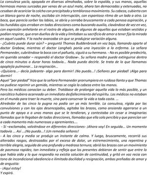 La agonía de la consulesa. Los Buddenbrook de Thomas Mann.