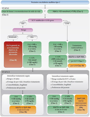 Cálculo del RV y tratamiento de los factores de RV para personas con diabetes mellitus tipo 2. Modificado de 5.