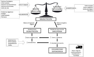 Relación entre malnutrición y deterioro funcional. Fuente: elaboración propia.