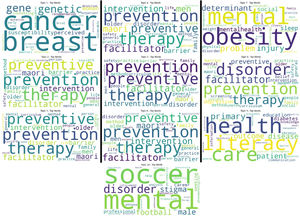 LDA analyses topic modeling for article keywords and keywords plus.
