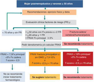 Algoritmo para la evaluación del riesgo de fractura e inicio del tratamiento. Adaptado de Morin et al.17.